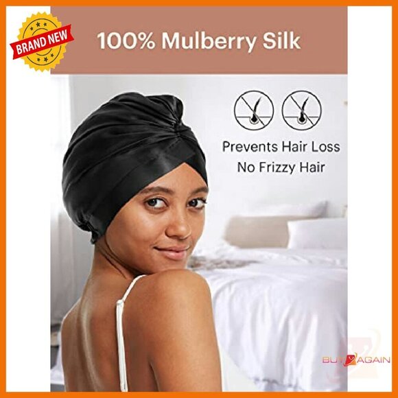 100% Mulberry Silk Sleep Cap for Curly Long Hair Protection main image 5